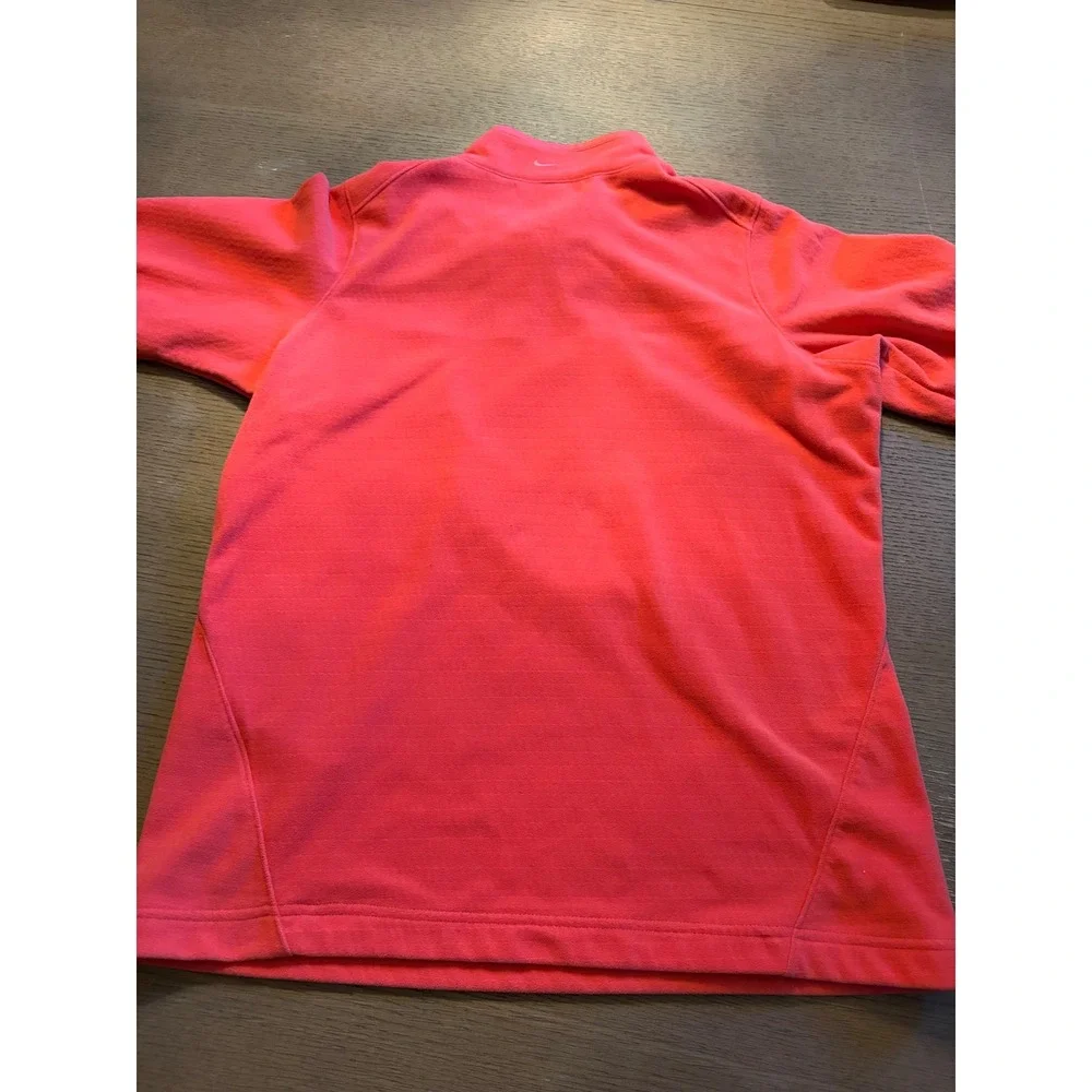 Nike Golf Therma-FIT Quarter Zip Pullover Coral Pink Womens Large Fleece Top